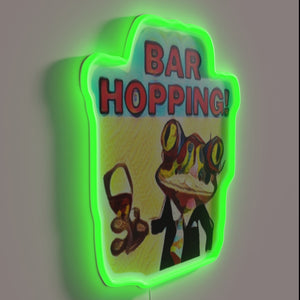 Vibrant LED bar hoppin' neon sign for your nightlife passion