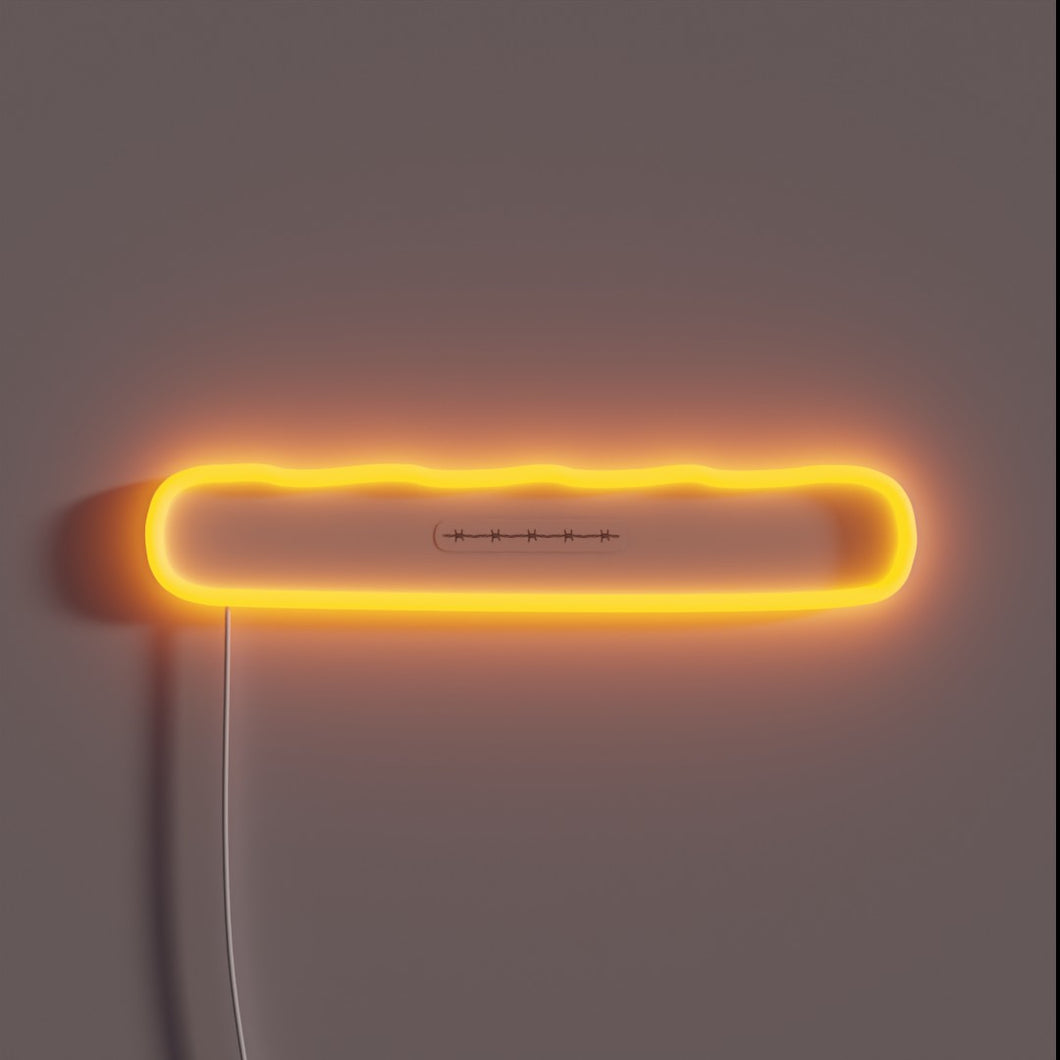 Vibrant LED Barbed Wire Sign with Customizable Color Options Available