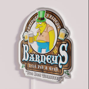 Barney's Authentic Irish Pub Neon Sign, Vibrant RGB Color Lighting