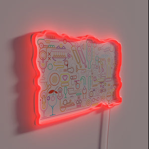 RGB Neon Sign: Bartender's Cocktail Crafting Guide Illuminated Wall Decoration