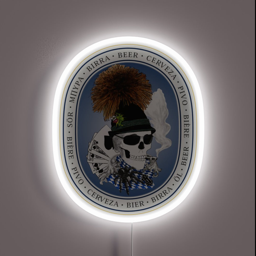 Brighten up your space with this Bayern Skull RGB sign.