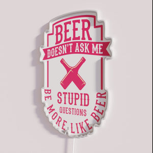 Brighten up your space with vibrant 'Be More Like Beer' light.