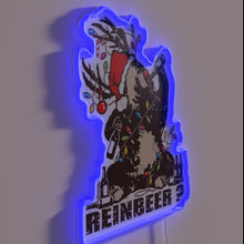 Load image into Gallery viewer, Humorous Holiday Decoration Featuring Drunken Deer Drinking Reindeer Lager Sign