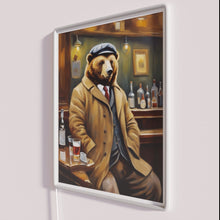 Load image into Gallery viewer, Whimsical bear art neon sign in oil painting style design