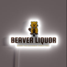 Load image into Gallery viewer, Neon sign advertising humorous &#39;Customer Always Drinks&#39; liquor store slogan.