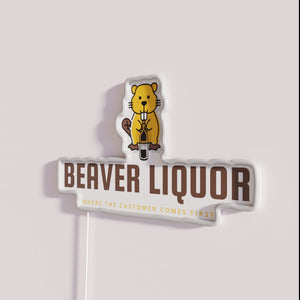 Neon Bar Sign - Customer Service Humor with Drunken Twist