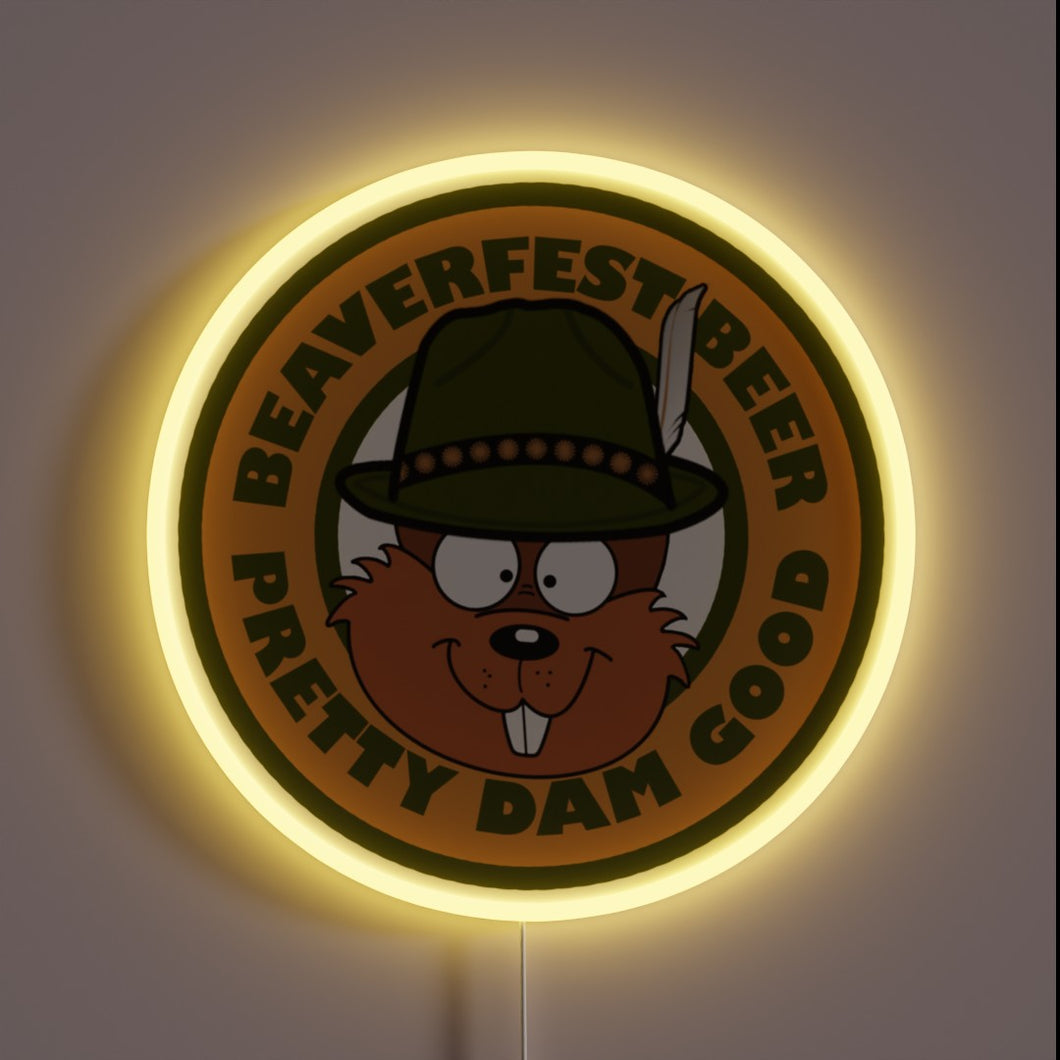 Glowing Neon Sign for Home Bar featuring Beavertown Brewery Logo