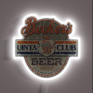 Vintage Neon Sign for Authentic Becker's Uinta Club Beer Bar Decor