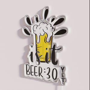 RGB neon beer bar decoration with countdown timer illuminated sign.