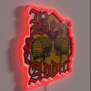 RGB neon beer addiction wall art for bar enthusiasts
