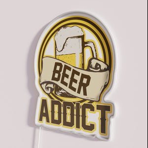 Neon beer enthusiast decoration for home bar and pub spaces