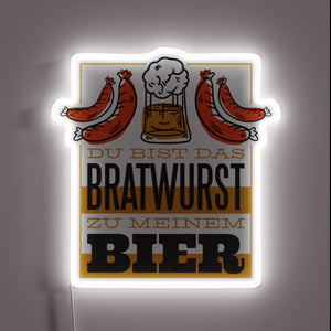Brewery Decor - Vibrant RGB Neon Sign with Bratwurst Design