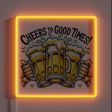 Add vibrant fun with this Beer and Cheers Neon Sign.