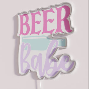 Vibrant Neon Beer Sign with Color-Changing RGB LED Illumination Design