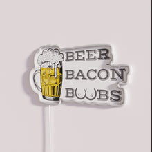 Load image into Gallery viewer, RGB Neon Bar Decor with Beer Bacon and Boobs Theme