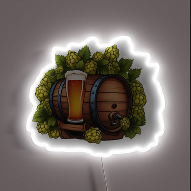 Vibrant Beer Barrel Hops Neon Sign Lighting Bar Pub Decor