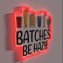 Load image into Gallery viewer, Hazy IPA brewing station home bar sign with colorful vibes