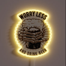 Load image into Gallery viewer, Neon beer lover&#39;s delight: colorful RGB beer sign for home bar.