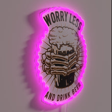 Load image into Gallery viewer, RGB Neon Sign Displaying Beer Love in Bold Script Letters