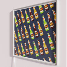 Load image into Gallery viewer, Eye-catching beer bottle pattern with vibrant RGB neon lighting accent