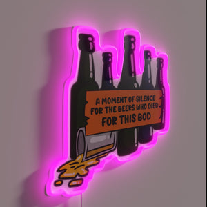 Eye-catching RGB neon beer bottle decoration for bars and pubs