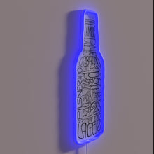 Load image into Gallery viewer, Colorful RGB Neon Sign Featuring Fuzzy Beer Bottle Silhouette Design