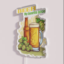 Load image into Gallery viewer, RGB Neon Beer Sign with Hops and Beer Bottle Illustration