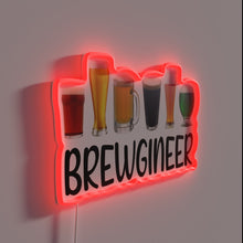 Load image into Gallery viewer, Customizable craft beer brewing wall decor with RGB neon lights.
