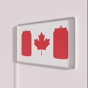 Vibrant neon beer can themed decorative lighting for bars and pubs.