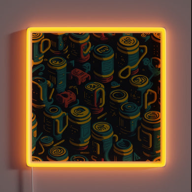Vibrant beer city retro aesthetic with neon rgb seamless design.