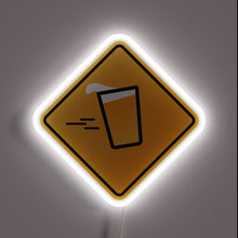 Load image into Gallery viewer, Vibrant LED beer crossing sign with customizable colorful illumination effects