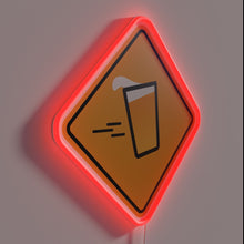 Load image into Gallery viewer, Warning Sign for Designated Drinking Areas with Colorful Glow Effect