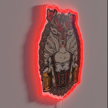 Load image into Gallery viewer, Humoristic Wall Sign with Rainbow Colored Deer and Beer Logo