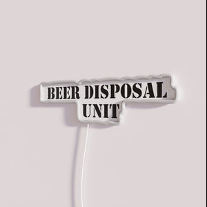 Vibrant Beer Disposal Unit Sign with RGB Color Changing Neon Accent