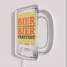 Load image into Gallery viewer, Vibrant Neon Bar Sign: Beer Doesn&#39;t Ask Questions Only Drinks