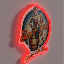Load image into Gallery viewer, Party vibes encouraged with beer-themed LED sign display indoors outside.
