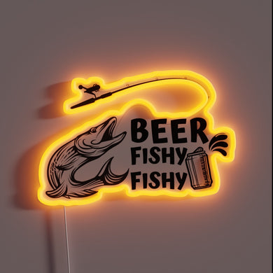 Colorful Beer Bar Decor with LED Neon Sign Fish Design