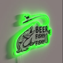Load image into Gallery viewer, Clever Beer-Themed Neon Sign with Catchy &#39;Fishy&#39; Typography and Color.