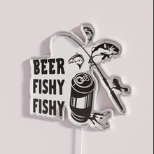 Load image into Gallery viewer, Eye-catching LED neon bar decor featuring beer fishy humor signage