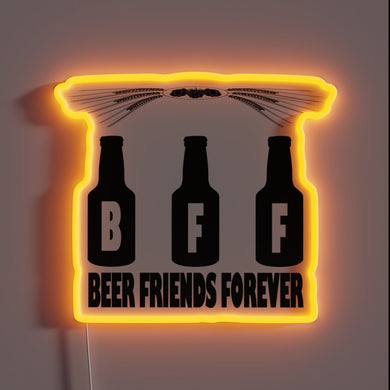 Vibrant neon sign illuminating friendships that last a lifetime always.