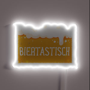 Vibrant outdoor bar setup with beer-themed accessories and signs.