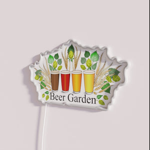RGB LED beer garden signs with customizable vibrant neon colors