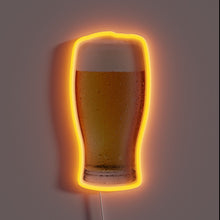 Load image into Gallery viewer, Neon beer glass illuminated in vibrant RGB glow effect.