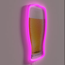 Load image into Gallery viewer, Eye-catching LED beer glass shaped neon sign in vibrant colors.
