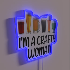 Add a quirky touch with craft beer loving woman's humor.