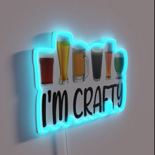 Load image into Gallery viewer, Craft Brewery Sign with Colorful RGB Neon Lighting Accents Always.