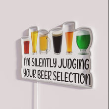 Load image into Gallery viewer, Judgy Beer Lover&#39;s Humorous Neon Sign for Home Decor and Drinking Enthusiasts