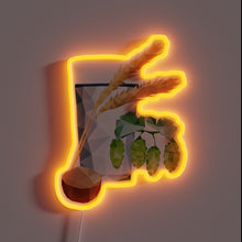 Load image into Gallery viewer, Colorful Beer Ingredient Sign with Vibrant RGB Neon Glow Effects