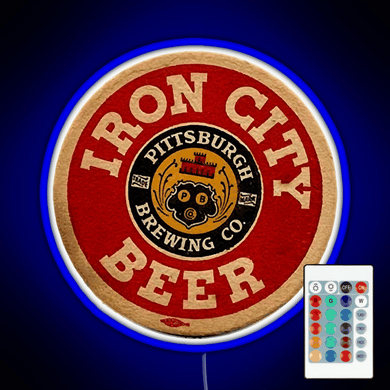 Beer Irons City RGB neon sign remote