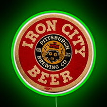 Load image into Gallery viewer, Beer Irons City RGB neon sign green